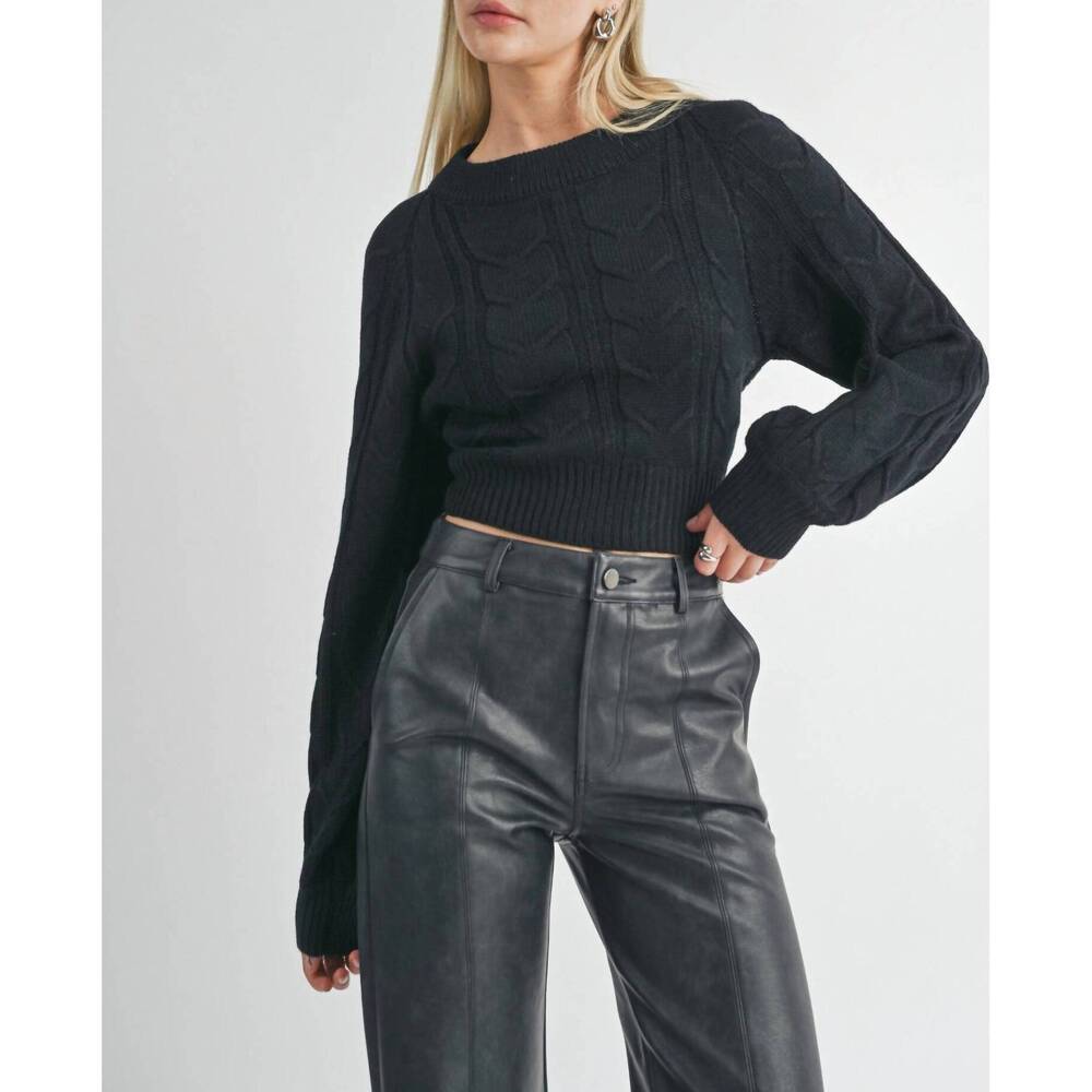 NEW SAGE THE LABEL remind you not backless sweater in black